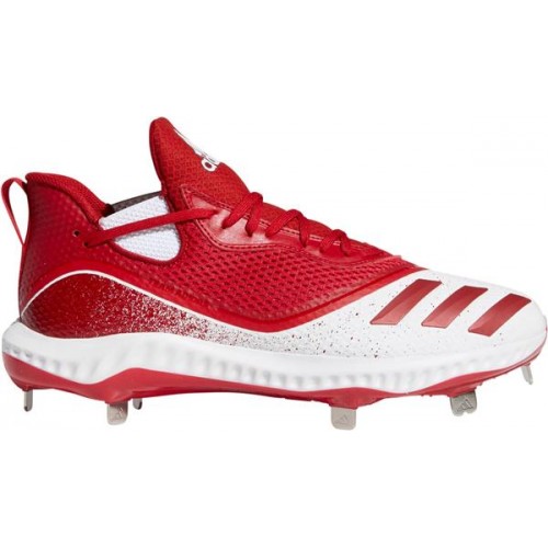 adidas Men's Icon V Bounce Metal Baseball Red/White Cleats adidas Men's Icon V Bounce Metal Baseball Red/White Cleats