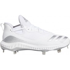adidas Men's Icon V Bounce Metal Baseball White/Silver Cleats adidas Men's Icon V Bounce Metal Baseball White/Silver Cleats
