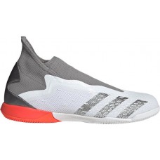 adidas Men's Predator Freak .3 Laceless Indoor Soccer White/Red Shoes