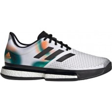 adidas Men's SoleCourt Tennis White/Black/Silver Shoes