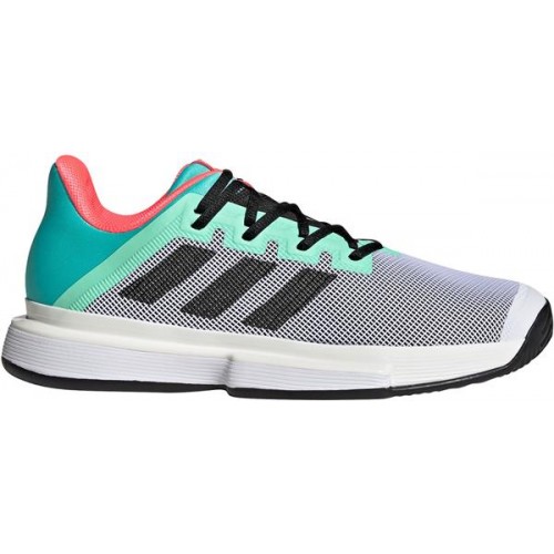 adidas Men's SoleMatch Bounce Tennis White/Black/Mint Shoes adidas Men's SoleMatch Bounce Tennis White/Black/Mint Shoes