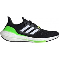 adidas Men's Ultraboost 22 Running Black/Solar Green Shoes
