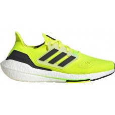 adidas Men's Ultraboost 22 Running White/Solar Yellow/Black Shoes adidas Men's Ultraboost 22 Running White/Solar Yellow/Black Shoes