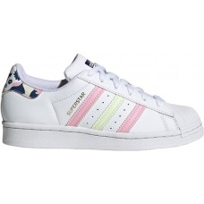 adidas Originals Kids' Grade School Superstar White/Green/Pink Shoes adidas Originals Kids' Grade School Superstar White/Green/Pink Shoes