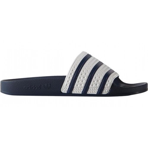 adidas Originals Men's Adilette White/Navy Slides adidas Originals Men's Adilette White/Navy Slides