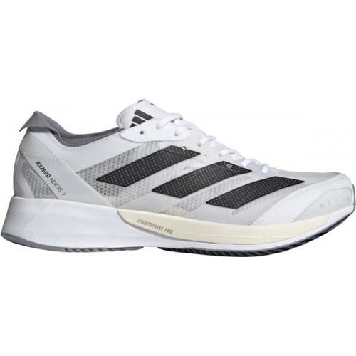 adidas Women's Adizero Adios 7 Running White/Black/Grey Shoes adidas Women's Adizero Adios 7 Running White/Black/Grey Shoes