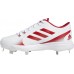 adidas Women's Purehustle 2 Metal Fastpitch Softball White/Red Cleats