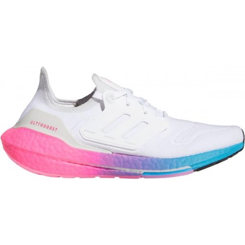 adidas Women's Ultraboost 22 Running White/Pink/Green Shoes adidas Women's Ultraboost 22 Running White/Pink/Green Shoes