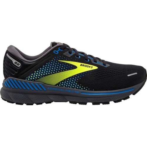 Brooks Men's Adrenaline GTS 22 Running Black/Blue/Green Shoes Brooks Men's Adrenaline GTS 22 Running Black/Blue/Green Shoes