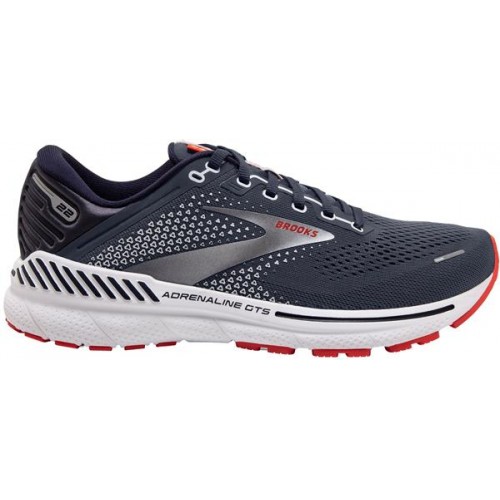 Brooks Men's Adrenaline GTS 22 Running Navy/Red Shoes Brooks Men's Adrenaline GTS 22 Running Navy/Red Shoes
