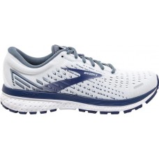 Brooks Men's Ghost 13 Running White/Grey/Blue Shoes