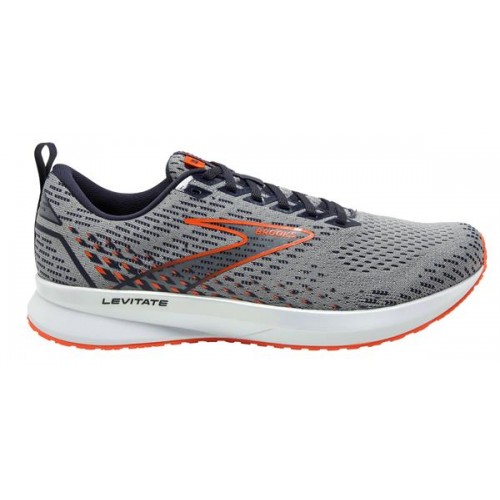 Brooks Men's Levitate 5 Running Grey/Orange Shoes Brooks Men's Levitate 5 Running Grey/Orange Shoes