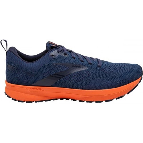 Brooks Men's Revel 5 Running Navy/Orange Shoes Brooks Men's Revel 5 Running Navy/Orange Shoes