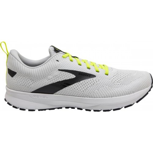 Brooks Men's Revel 5 Running White/Black Shoes Brooks Men's Revel 5 Running White/Black Shoes