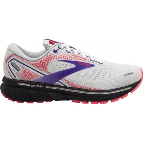 Brooks Women's Ghost 14 Running White/Purple Shoes Brooks Women's Ghost 14 Running White/Purple Shoes