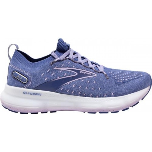 Brooks Women's Glycerin StealthFit 20 Running Blue/White Shoes Brooks Women's Glycerin StealthFit 20 Running Blue/White Shoes