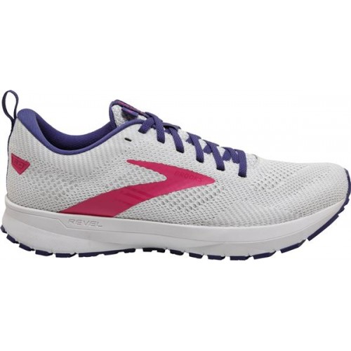 Brooks Women's Revel 5 Running White/Pink Shoes Brooks Women's Revel 5 Running White/Pink Shoes