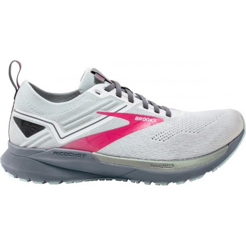 Brooks Women's Ricochet 3 Running White/Pink Shoes Brooks Women's Ricochet 3 Running White/Pink Shoes