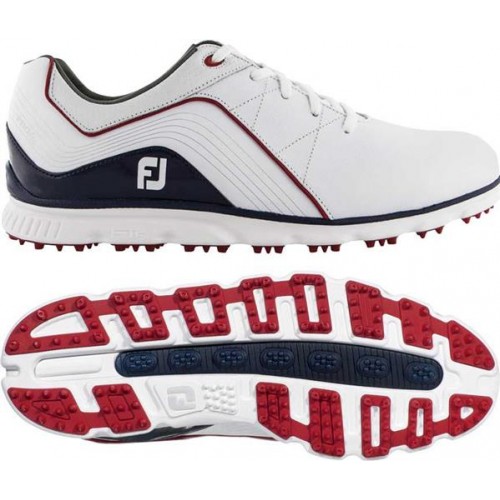 FootJoy Men's 2019 Pro/SL Golf Shoes Previous Season White/Navy/Red Style FootJoy Men's 2019 Pro/SL Golf Shoes Previous Season White/Navy/Red Style