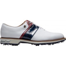 FootJoy Men's DryJoys Premiere Series Packard Golf White/Navy Shoes FootJoy Men's DryJoys Premiere Series Packard Golf White/Navy Shoes