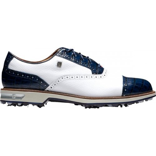FootJoy Men's DryJoys Premiere Tarlow Golf White/Navy Shoes FootJoy Men's DryJoys Premiere Tarlow Golf White/Navy Shoes
