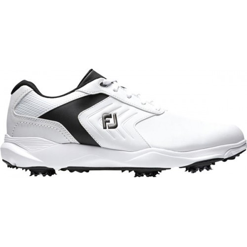 FootJoy Men's eComfort Cleated Plain Toe Hybrid Golf White/Black Shoes FootJoy Men's eComfort Cleated Plain Toe Hybrid Golf White/Black Shoes
