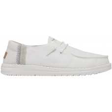 Hey Dude Women's Wendy Linen White Loafers, Linen