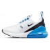 Nike Kids' Grade School Air Max 270 White/Black/Blue/White Shoes