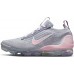 Nike Kids' Grade School Air VaporMax 2021 Flyknit Grey/Pink Shoes