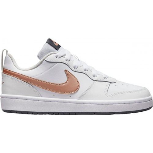 Nike Kids' Grade School Court Borough Low 2 White/Metallic Shoes Nike Kids' Grade School Court Borough Low 2 White/Metallic Shoes