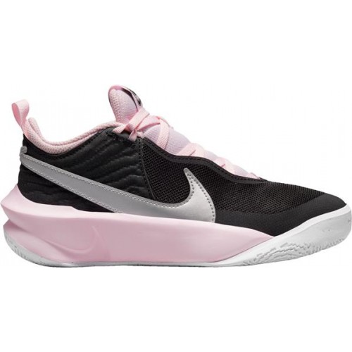 Nike Kids' Grade School Team Hustle D 10 Basketball Black/Pink/Silver Shoes Nike Kids' Grade School Team Hustle D 10 Basketball Black/Pink/Silver Shoes