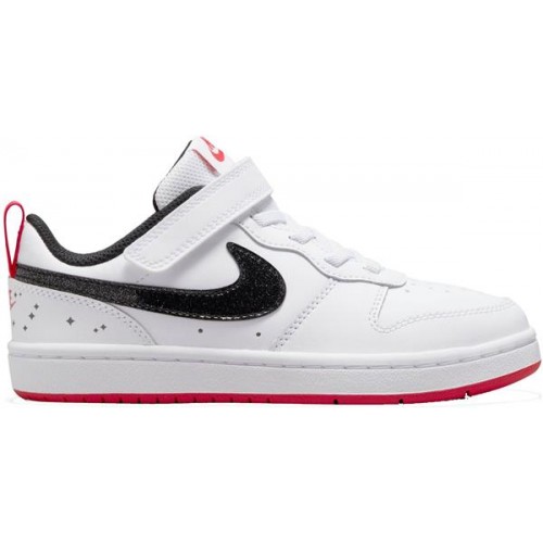 Nike Kids' Preschool Court Borough Low 2 White/Black/Pink Shoes Nike Kids' Preschool Court Borough Low 2 White/Black/Pink Shoes