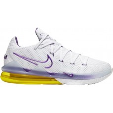 Nike LeBron 17 Low Basketball White/Purple/Yellow Shoes