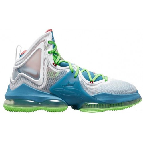 Nike Lebron 19 Basketball Blue/Green/White Shoes Nike Lebron 19 Basketball Blue/Green/White Shoes