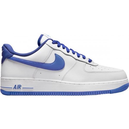 Nike Men's Air Force 1 '07 White/Med Blue Shoes Nike Men's Air Force 1 '07 White/Med Blue Shoes