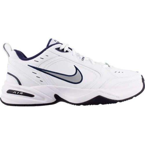 Nike Men's Air Monarch IV Training White/Mtllc Slvr/Mid Navy Shoe Nike Men's Air Monarch IV Training White/Mtllc Slvr/Mid Navy Shoe