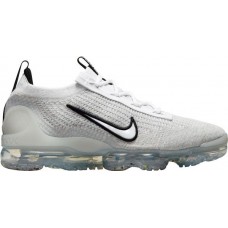 Nike Men's Air VaporMax 2021 FlyKnit White/Black/Metallic Silv Shoes