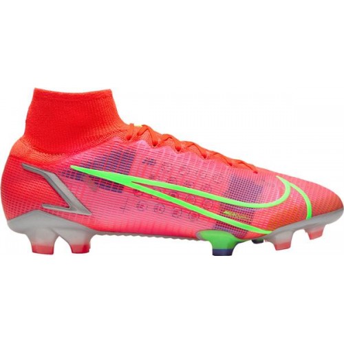 Nike Mercurial Superfly 8 Elite FG Soccer Red/Silver Cleats Nike Mercurial Superfly 8 Elite FG Soccer Red/Silver Cleats