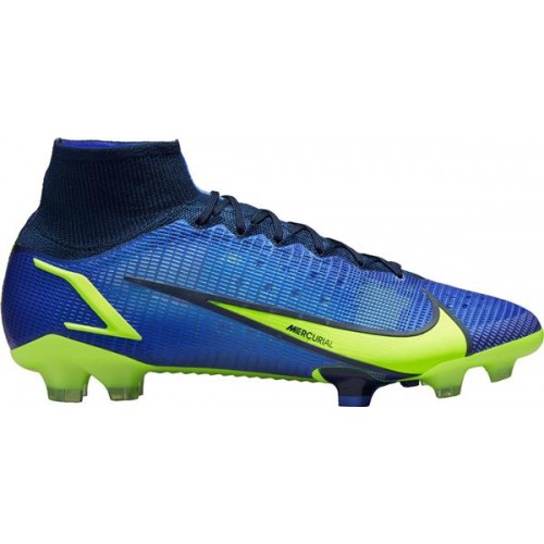 Nike Mercurial Superfly 8 Elite Firm Ground Soccer Blue/Volt Cleats Nike Mercurial Superfly 8 Elite Firm Ground Soccer Blue/Volt Cleats