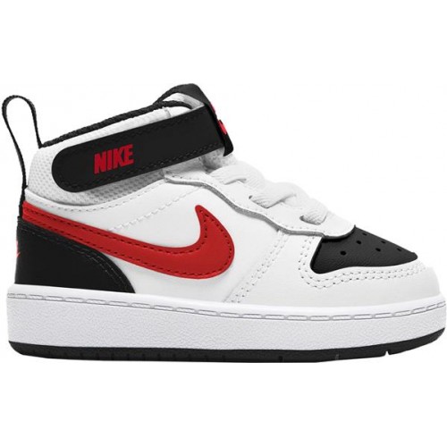 Nike Toddler Court Borough Mid White/Red/Black Shoes Nike Toddler Court Borough Mid White/Red/Black Shoes