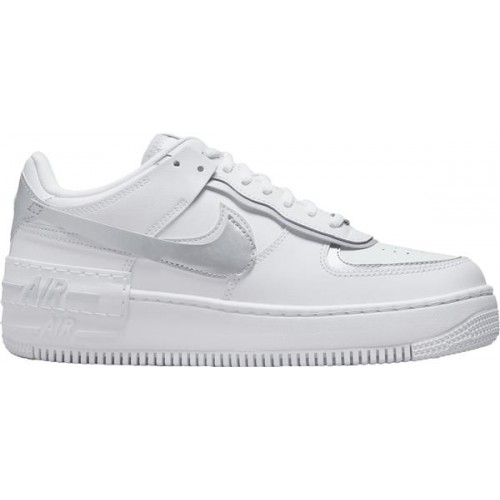 Nike Women's Air Force 1 Shadow White/Metallic Silver Shoes Nike Women's Air Force 1 Shadow White/Metallic Silver Shoes