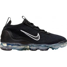Nike Women's Air VaporMax 2021 FlyKnit Black/White/Metallic Sil Shoes