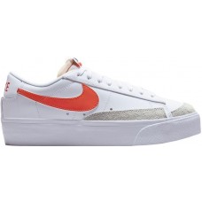 Nike Women's Blazer Low Platform White/Orange Shoes