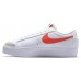 Nike Women's Blazer Low Platform White/Orange Shoes