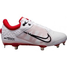 Nike Women's Hyperdiamond 4 Elite Metal Fastpitch Softball White/Red Cleats
