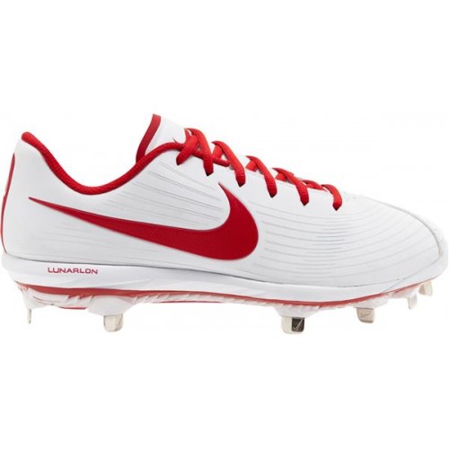 Nike Women's Lunar Hyperdiamond 3 Pro Metal Fastpitch Softball White/Red Cleats Nike Women's Lunar Hyperdiamond 3 Pro Metal Fastpitch Softball White/Red Cleats