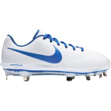Nike Women's Lunar Hyperdiamond 3 Pro Metal Fastpitch Softball White/Royal Cleats Nike Women's Lunar Hyperdiamond 3 Pro Metal Fastpitch Softball White/Royal Cleats