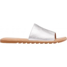 SOREL Women's Ella II Block Slide Pure Silver Sandals SOREL Women's Ella II Block Slide Pure Silver Sandals