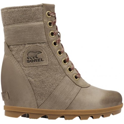 SOREL Women's Lexie Wedge Casual Khaki Boots SOREL Women's Lexie Wedge Casual Khaki Boots