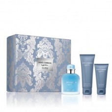 Dolce & Gabbana Light Blue Eau Intense 3 Pcs Set For Men: 3.3 Eau de Parfum Spray + 2.5 After Shave Balm + 1.7 Shower Gel